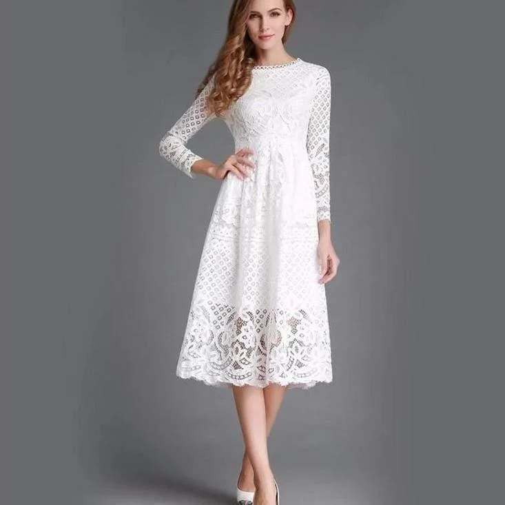 Elegant Lace Long Dress Lace Dress Glamour