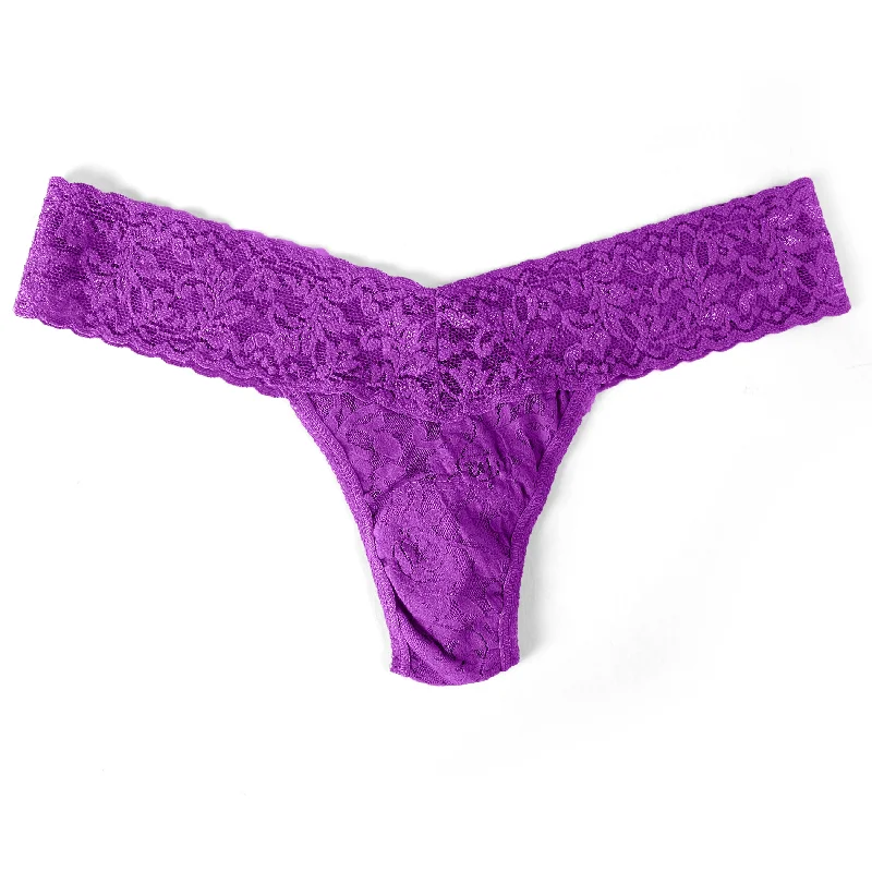 Signature Lace Low Rise Thong | Twilight Purple Pink Lace Dress