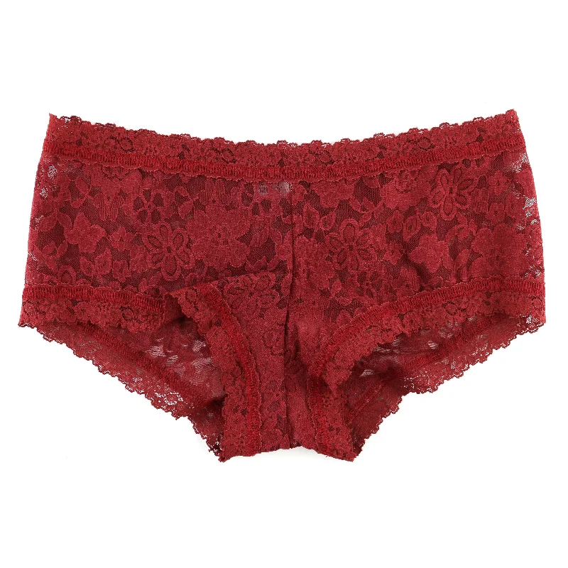 Daily Lace Boyshort | Shiraz Red Off-shoulder Lace Dress