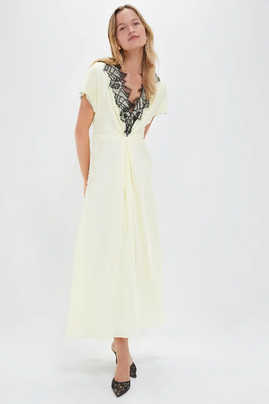 Lemon Zest Fringe Lace Dress Modern Lace Dress