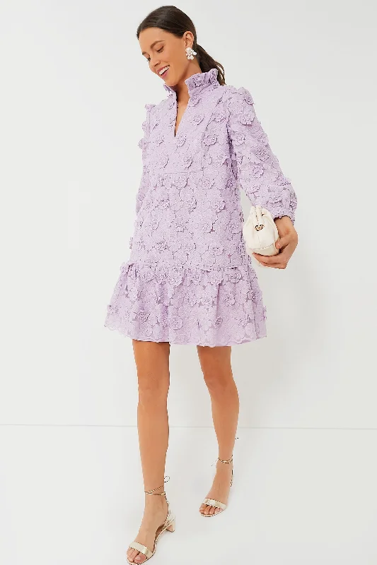 Lilac Lace Palmerston Dress Lace Skater Dress