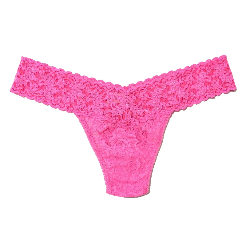 Signature Lace Low Rise Thong | Atomic Pink Lace Dress Formal