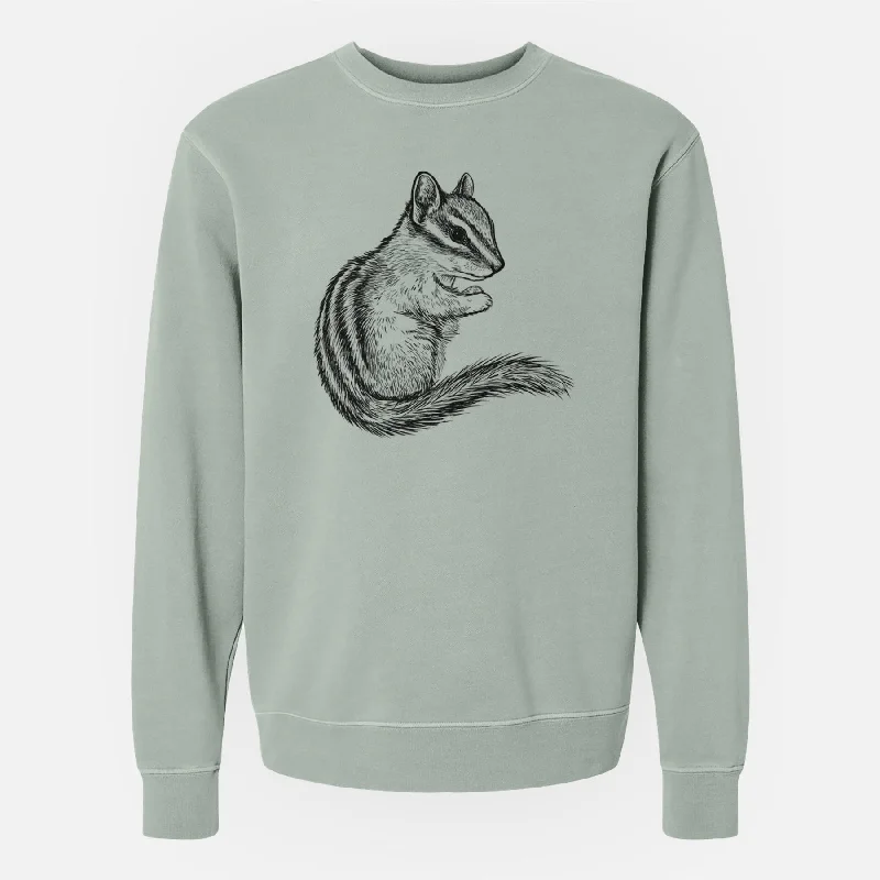 Chipmunk - Neotamias minimus - Unisex Pigment Dyed Crew Sweatshirt Comfy Sweatshirts for Fall