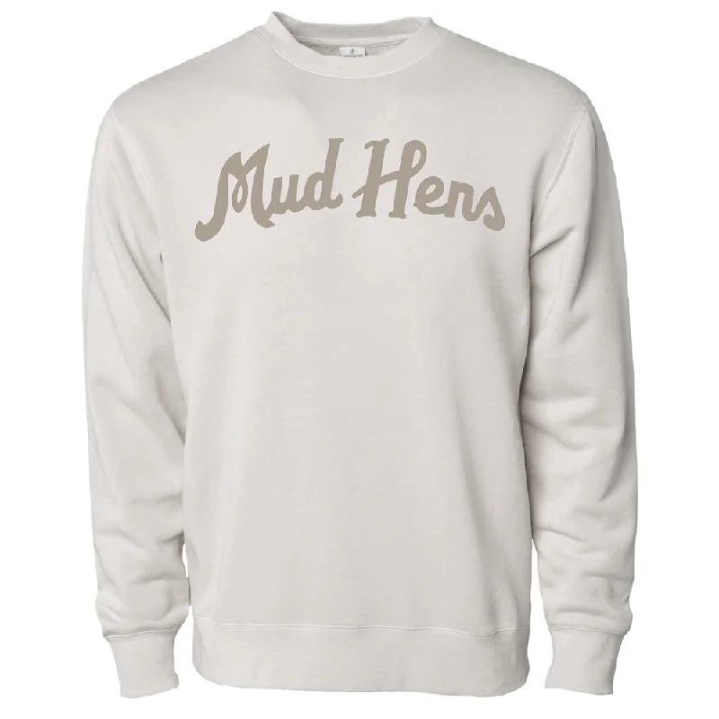 Toledo Mud Hens Retro Script Ivory Crewneck Sweatshirt Long Sleeve Hoodie