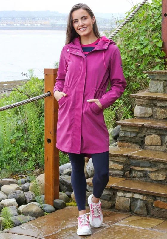 Rant & Rave Aoife Long Raincoat, Cerise Women's streetwear jackets