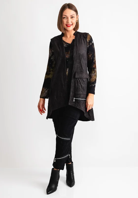 My Soul Faux Suede Waistcoat, Black Women's autumn coats and jackets