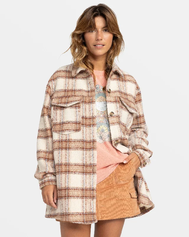 Check The Swell IIII Shacket - Parchement Paradise Plaid Women's Canada Goose jackets