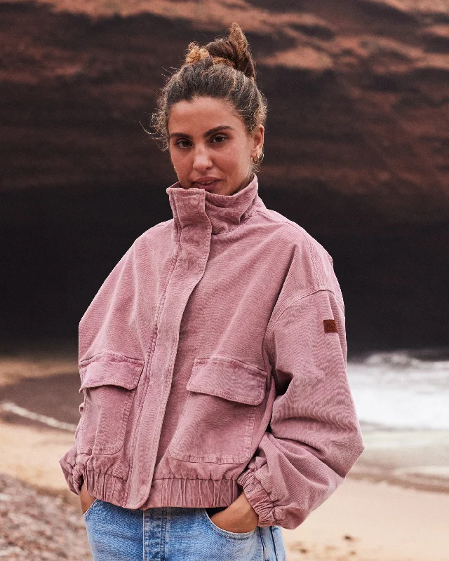 Slow Song Oversized Corduroy Jacket - Mauve Orchid Women's travel jackets