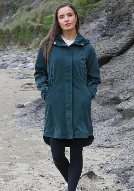 Rant & Rave Aoife Long Raincoat, Green Women's lined jackets