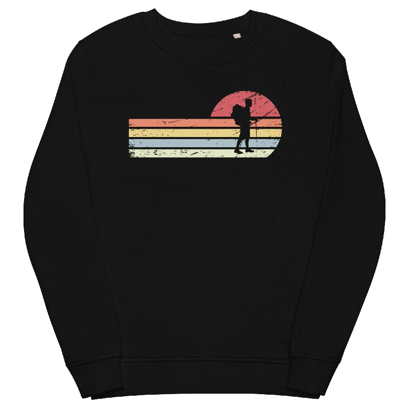 Sonne und Retro Linies - Wandern - Unisex Premium Organic Sweatshirt Hoodies for Streetwear