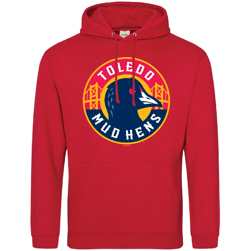 Toledo Mud Hens Real Hen Bridge Logo Hood Cozy Sweatshirt Design