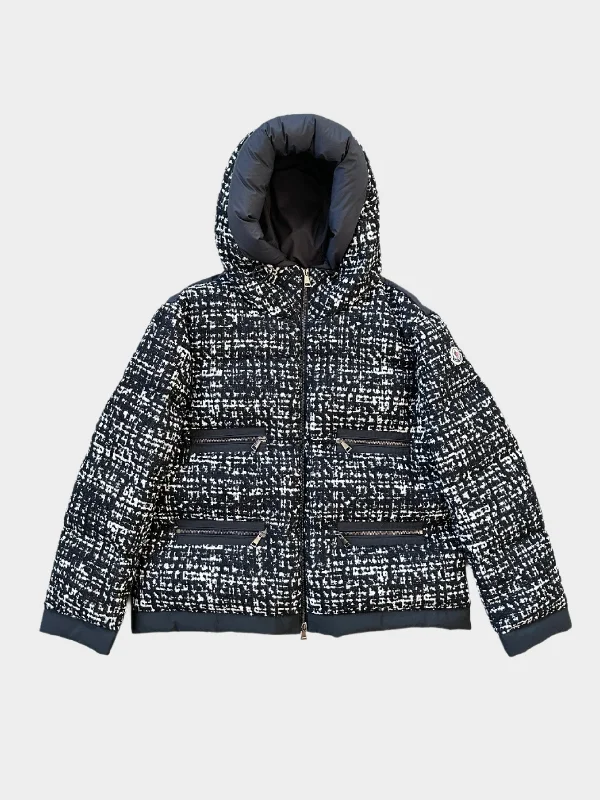 Panelled Tweed Puffer Jacket Women's packable jackets