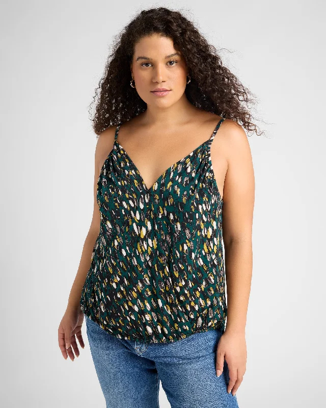 Plus Size Printed Knit Cami