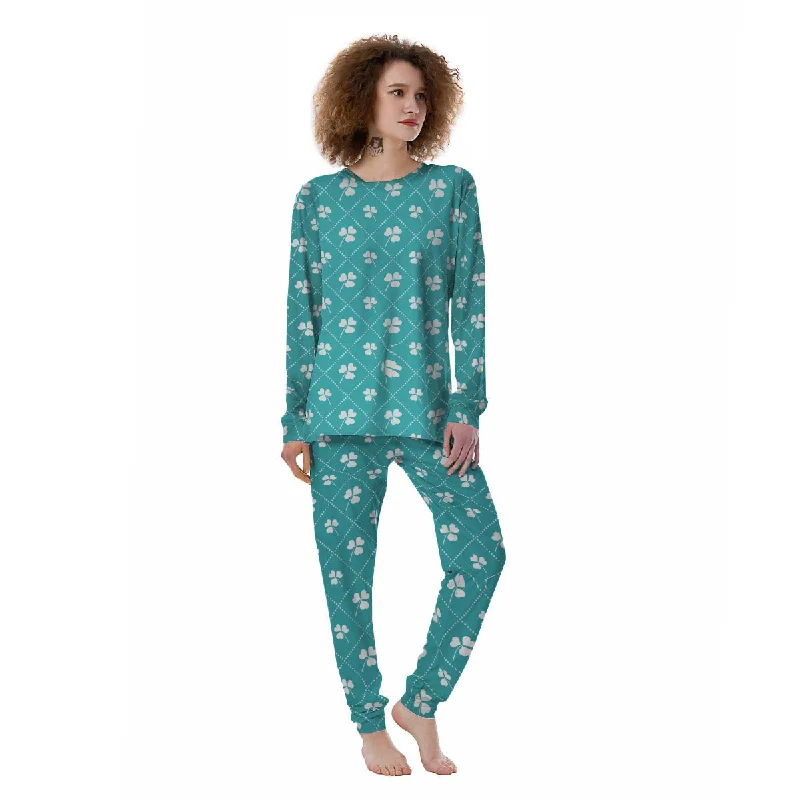 Saint Patrick's Day Shamrock Print Pattern Women's Pajamas Warm pajama sets