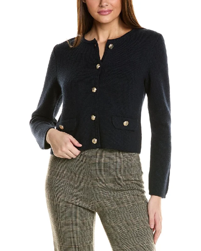 Bruno Magli Cropped Crewneck Wool Jacket Turtleneck sweaters