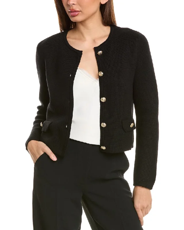 Bruno Magli Cropped Crewneck Wool Jacket Must-have sweaters for this season