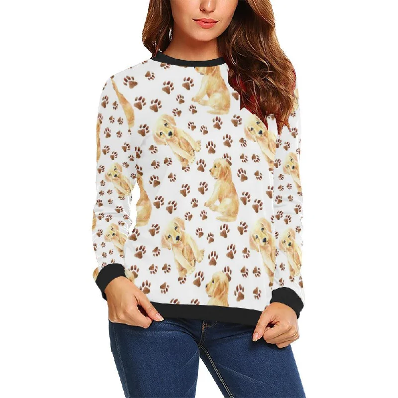 Labrador Dog Print Pattern Women Crewneck Sweatshirt Best sweaters for layering