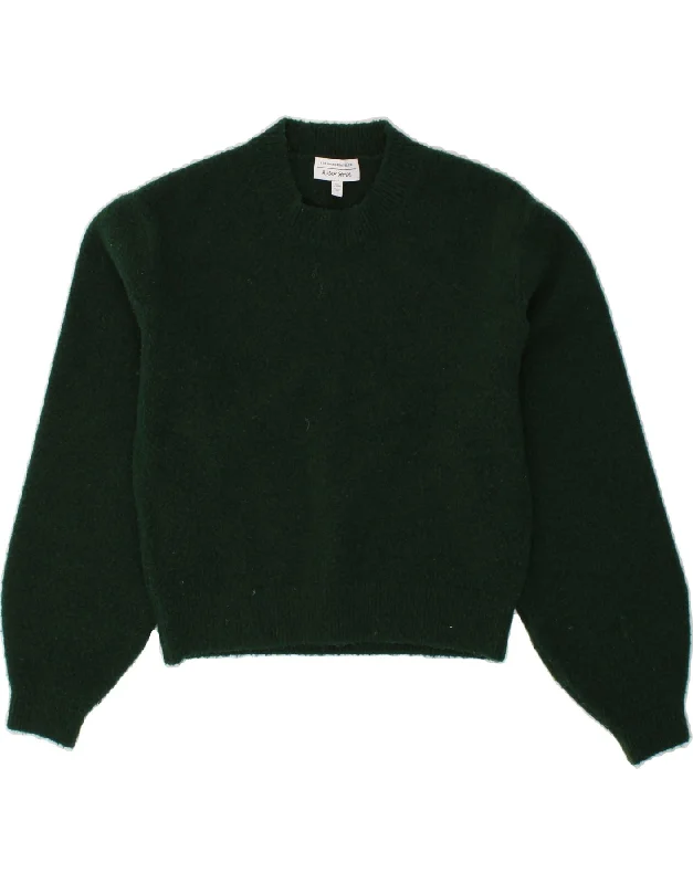 & OTHER STORIES Womens Crop Crew Neck Jumper Sweater UK 10 Small Green College sweaters