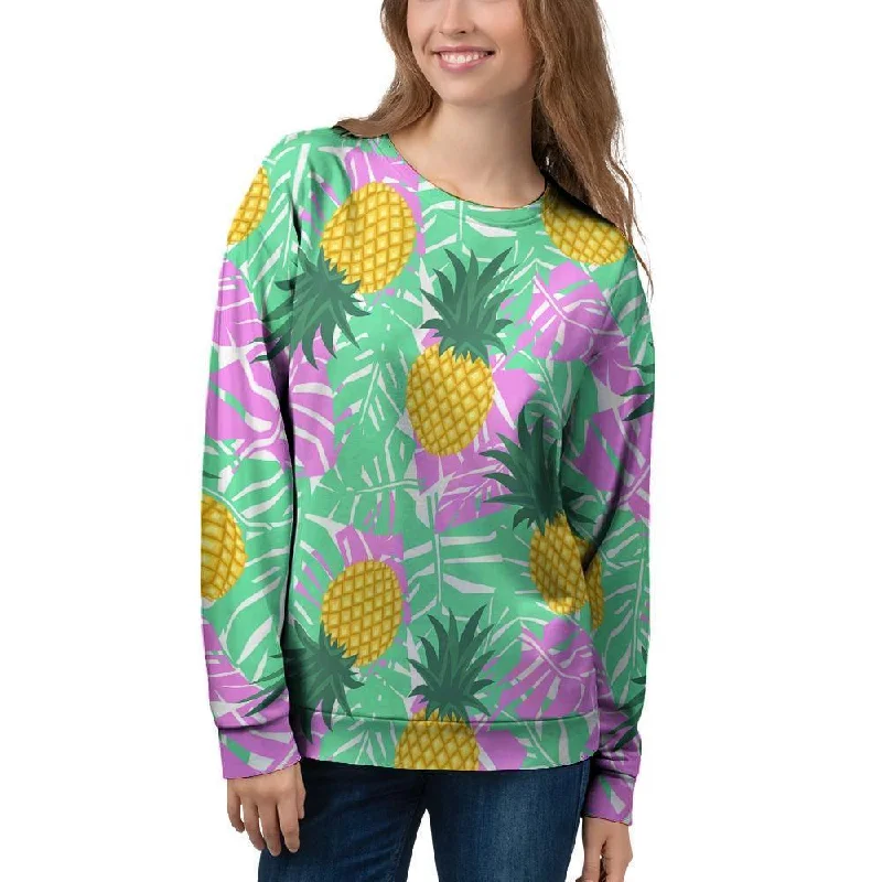 Pineapple Print Women's Sweatshirt Zip-up sweaters