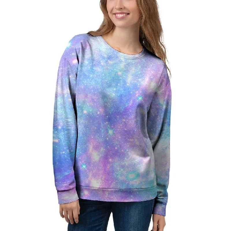 Pink and Blue Galaxy Space Women's Sweatshirt Comfortable sweaters for all seasons