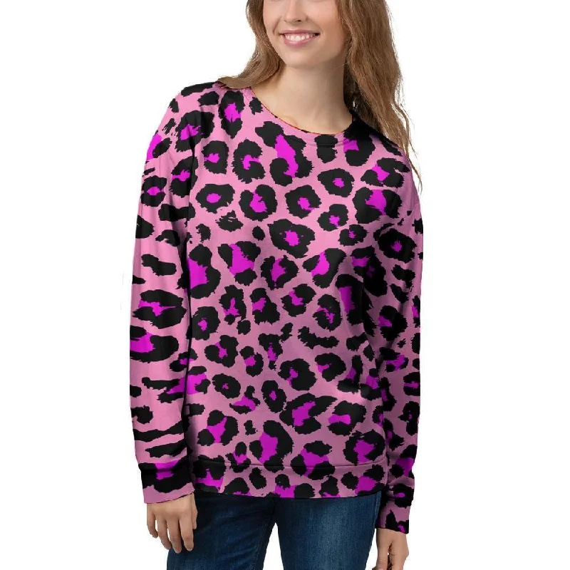 Pink Cheetah Leopard Women's Sweatshirt Eco-friendly sweaters