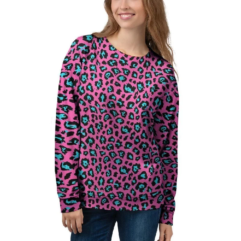 Pink Cheetah Women's Sweatshirt Anti-pilling sweaters