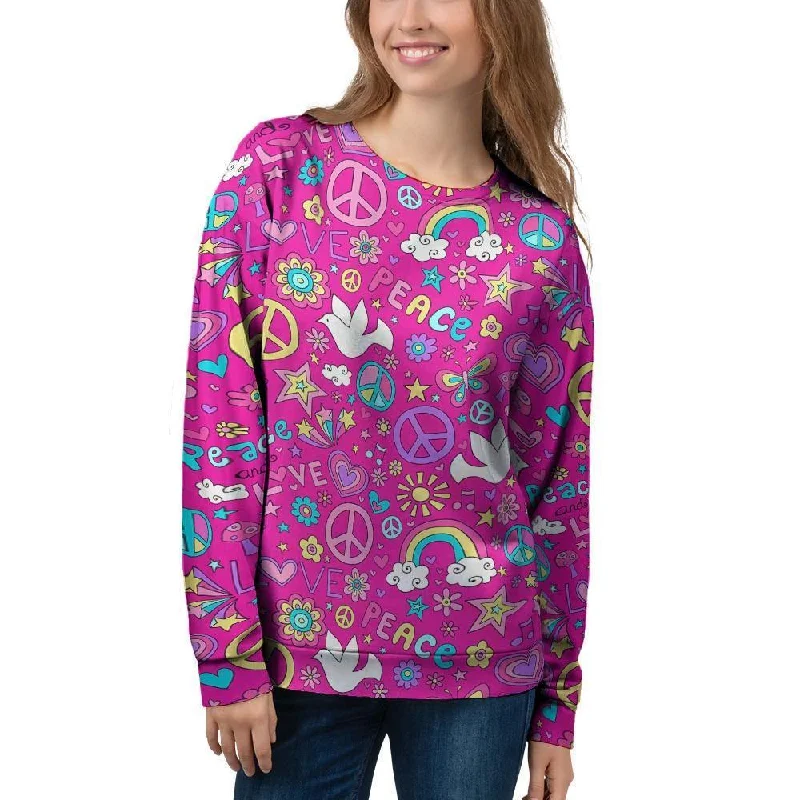 Pink Hippie Women's Sweatshirt Elegant sweaters