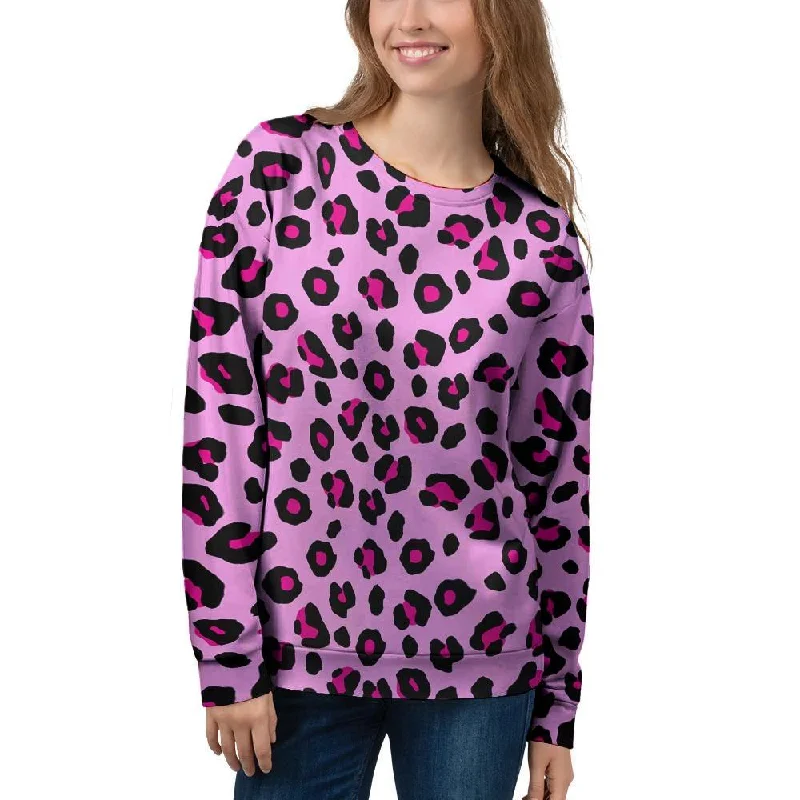 Pink Leopard Women's Sweatshirt Lightweight sweaters