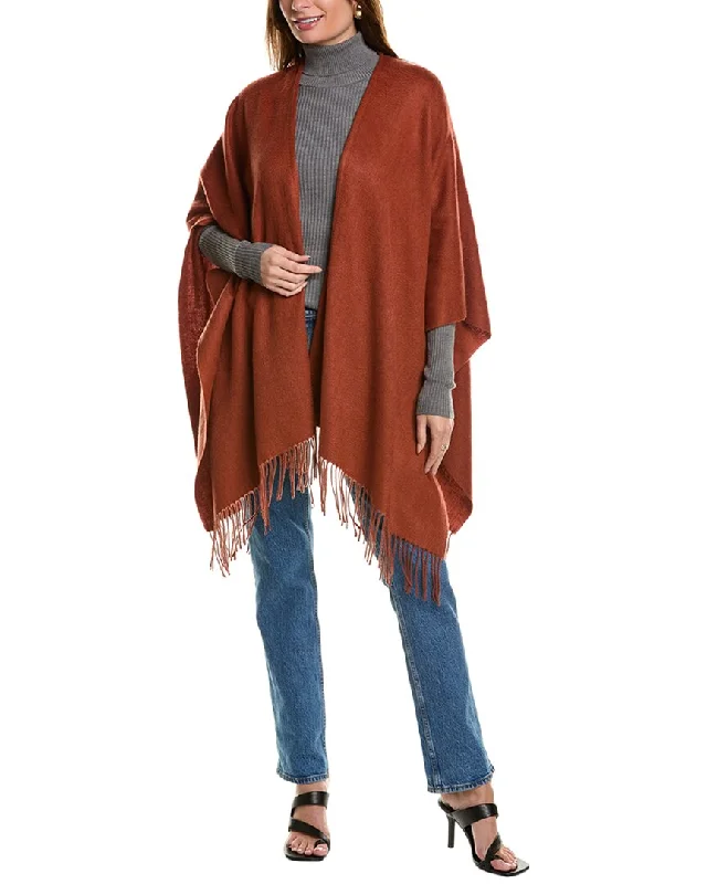 Portolano Fringe Wool-Blend Ruana Vintage sweaters