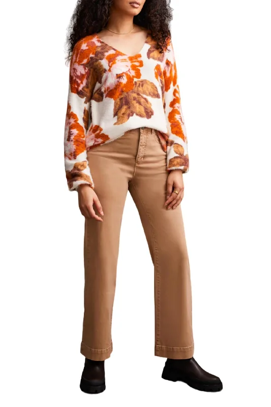 Wear 2 Ways Front To Back Sweater In Burnt Orange Designer sweaters