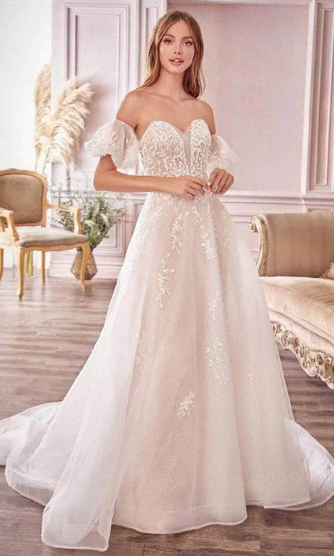 Andrea and Leo A1014 - Sweetheart Embroidered Bridal Gown Satin Lace Gown