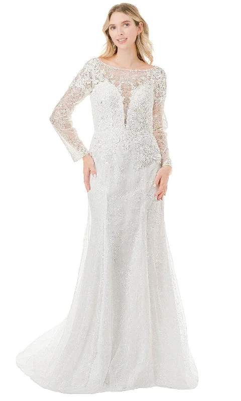 Aspeed Design MS0028 - Illusion V-Back Lace Bridal Dress Lace Train Dress