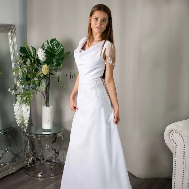 Camila: Lace Beaded A-Line Bridal Gown Embroidered Wedding Dress