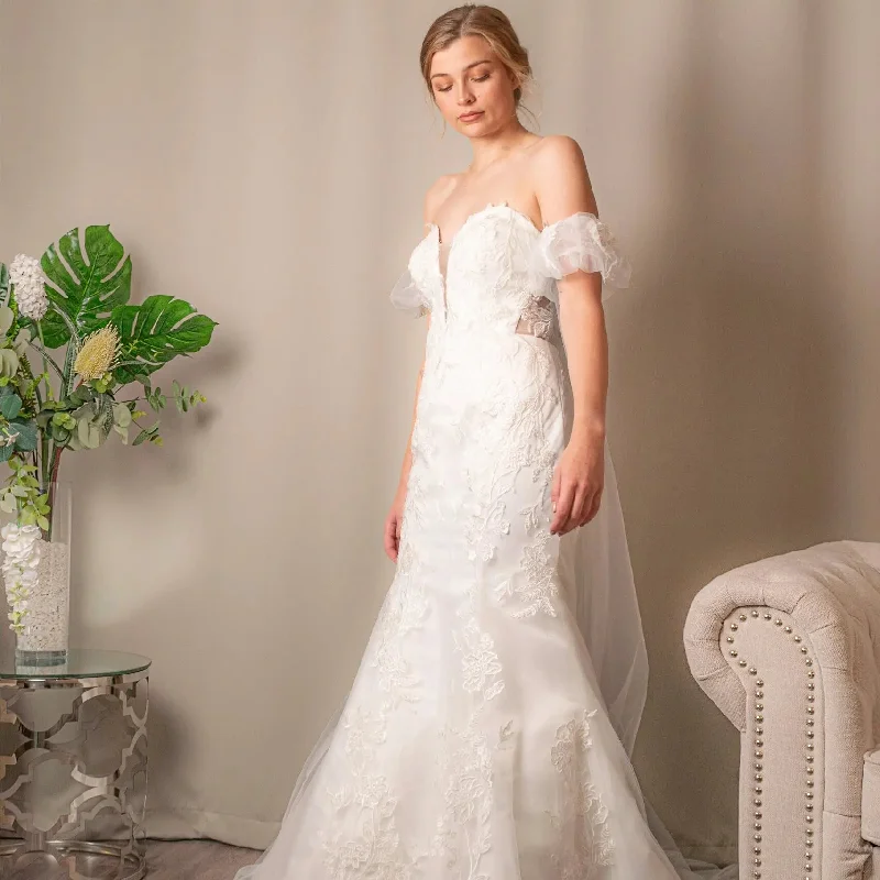 Catherine Mermaid Gown with Detachable Skirt Modern Bridal Gown