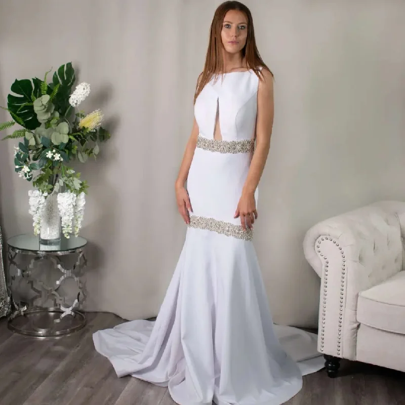 Addison Elegant Ivory Mermaid Bridal Gown Strapless Bridal Dress