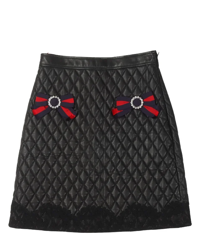 Quilted Leather Skirt Bold pattern unclassified skirts