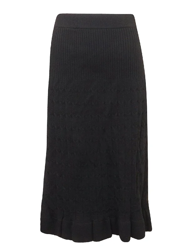 Ivee Ruffle Edge Knit Skirt Mesh unclassified skirts