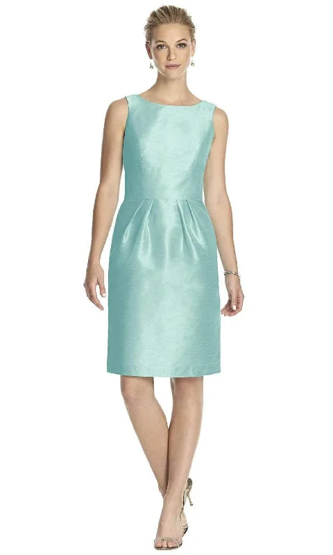 Alfred Sung - Sleeveless Bow Accented Open Back Silk Cocktail Dress D522SC Shein party dresses