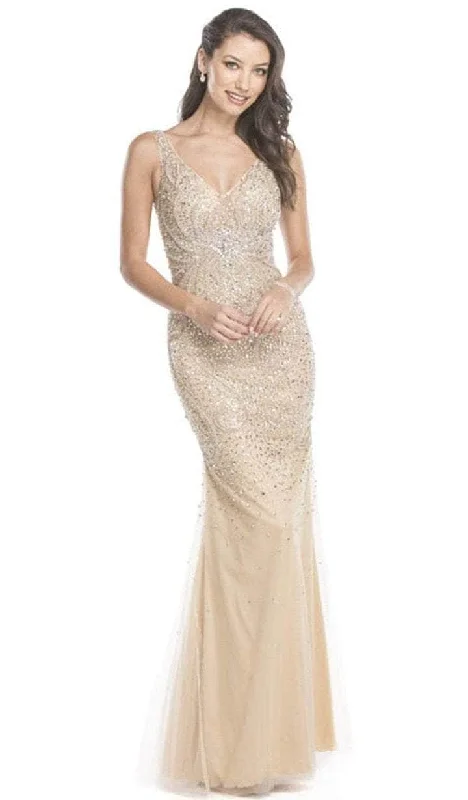 Aspeed Design - Beaded V-Neck Fitted Evening Dress L1561 Forever 21 party dresses