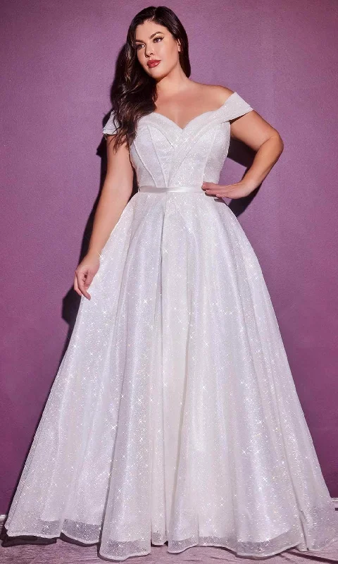 Cinderella Divine - Glitter A-Line Bridal Gown CD214W - 1 pc Off White In Size 16 Available Affordable party dresses