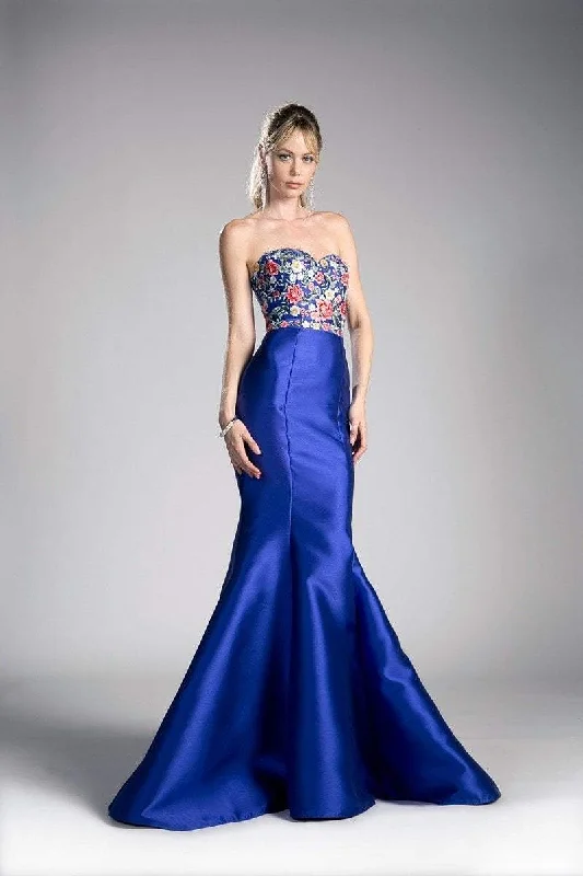 Cinderella Divine Strapless Vivid Floral Ornate Mermaid Gown HW06 - 1 pc Royal In Size S Available Formal party dresses