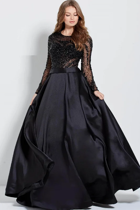 Jovani - 46066 Stone Embellished Long Sleeves Ballgown Best party dresses for cocktail parties