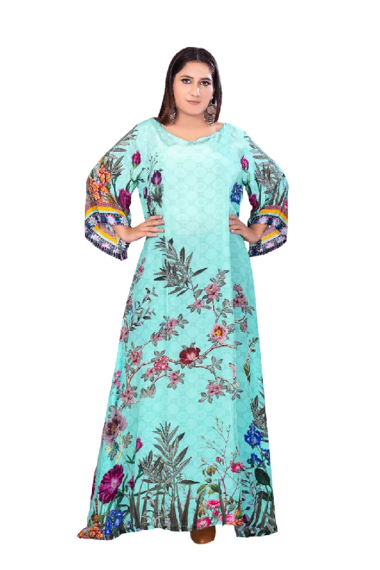 "Seaside Blossoms: Flower Print Silk Beachwear Dress for Women" Beach floral dresses