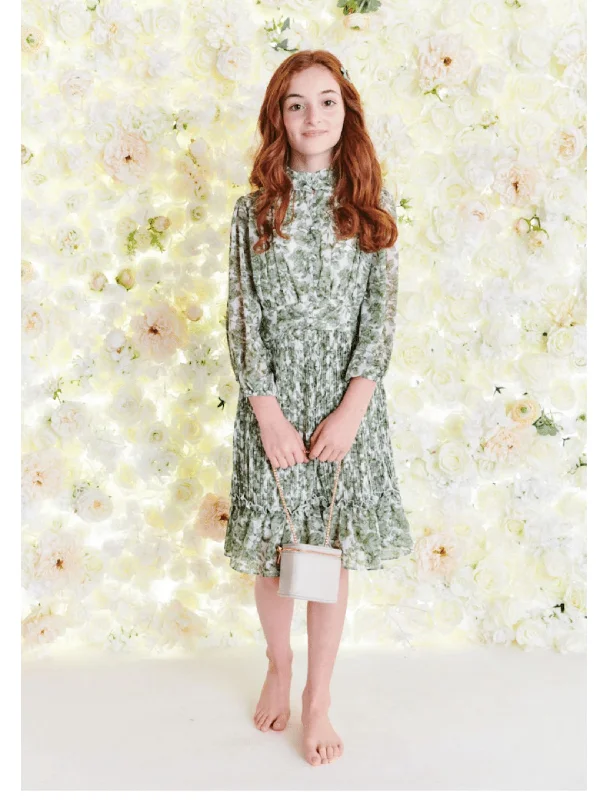 GREEN FLORAL CHIFFON DRESS Zara floral dresses