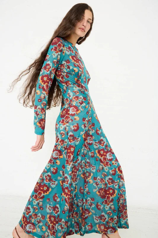 Ceryse Dress in Jade Floral Velvet floral dresses