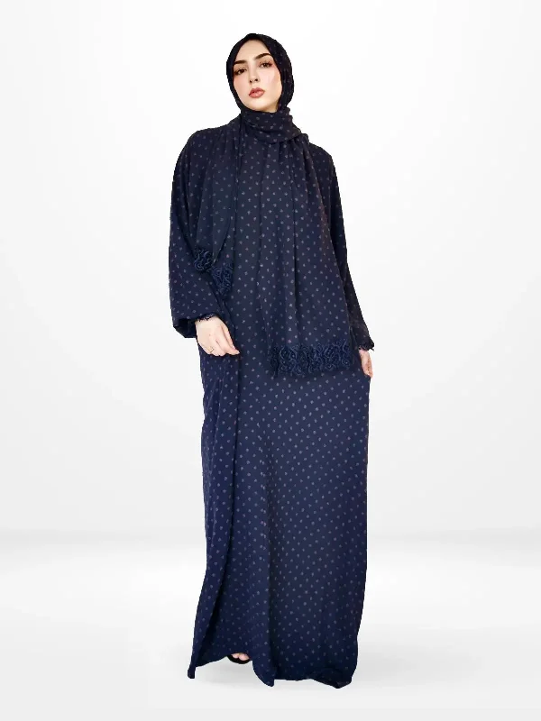 One-Piece Prayer Set Dress & Abaya with attached Hijab - Dotted Cotton unclassified dresses