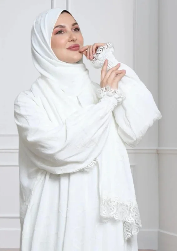 One-Piece Prayer Set Dress & Abaya with attached Hijab - Embroidered Stretchy unclassified dresses