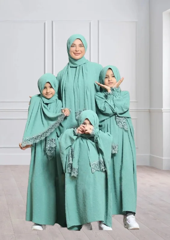 One-Piece Prayer Set Dress & Abaya with attached Hijab - Dotted Girls Size Winter unclassified dresses