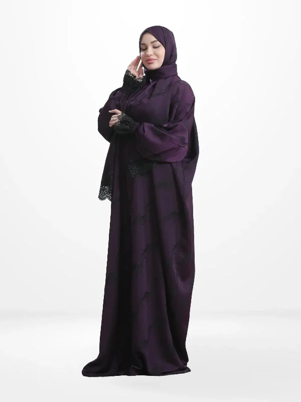 One-Piece Prayer Set Dress & Abaya with attached Hijab - Satin Printed unclassified dresses