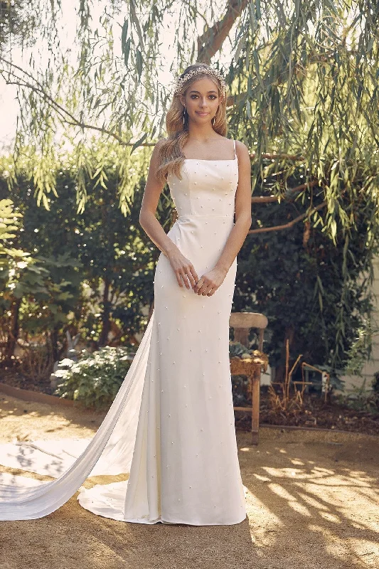 Pearl Beaded Sleeveless Bridal Gown by Nox Anabel QW963 - Outlet Lightweight unclassified dresses